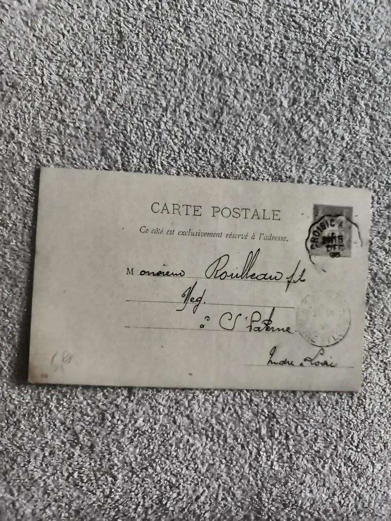 Carte postale ancienne timbrée France philatélie adressée manuscrite (Ref 1)