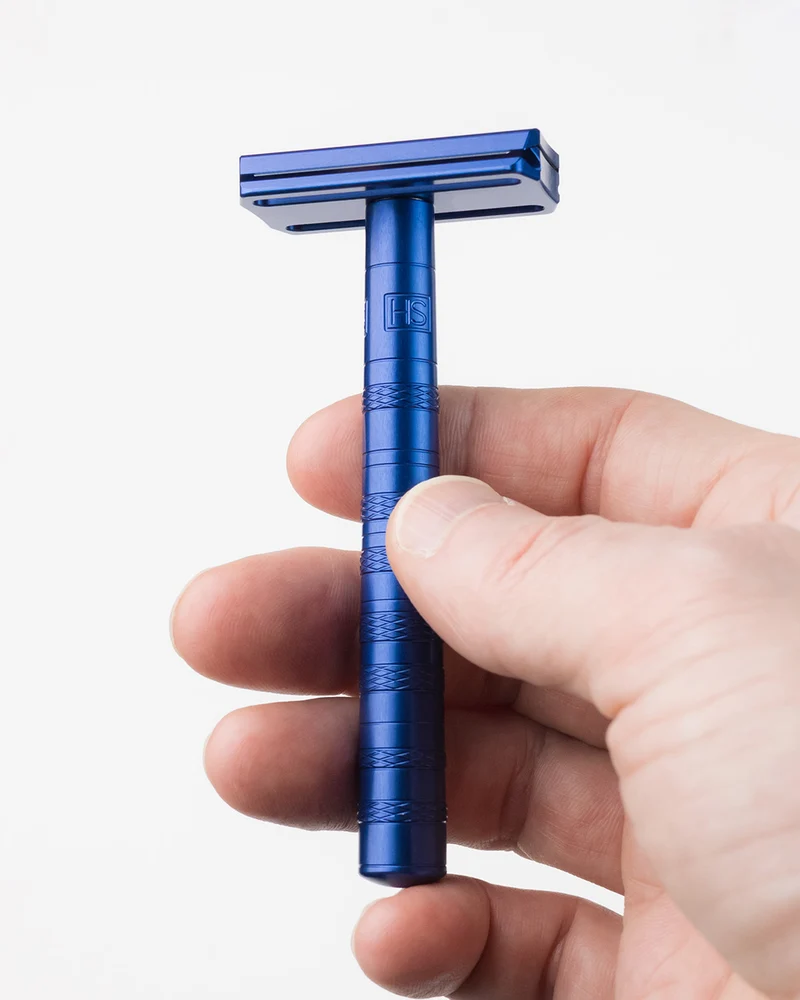 Henson AL13 Safety Razor - Steel Blue - Mild or Medium