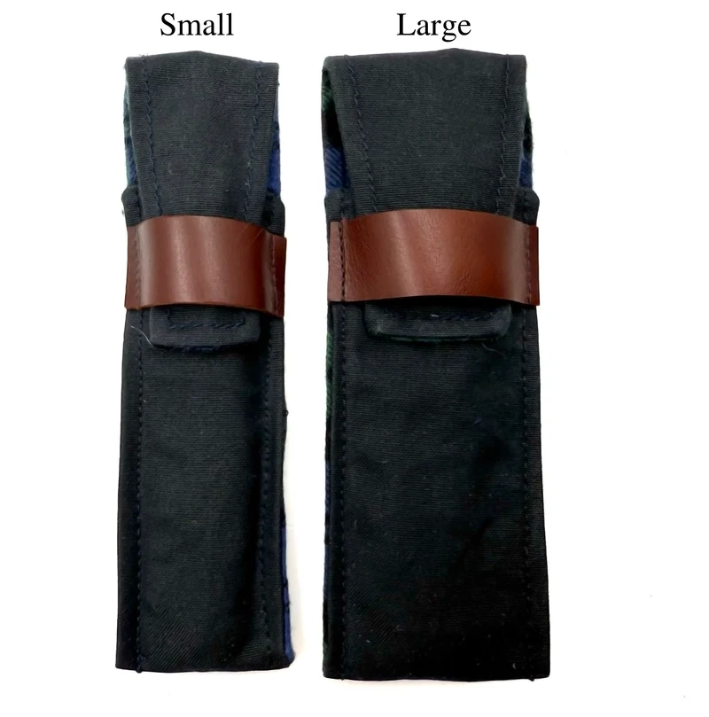 Waxed Canvas & Cotton Flannel Lined Straight Razor Pouch - Black - Small or Large