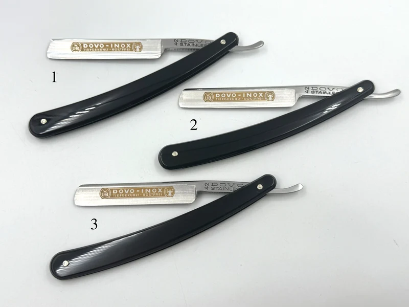 GSG Renewed "Dovo Inox" 3/8 Etched Quarter Hollow Solingen Stainless Straight Razors (CHOOSE YOUR RAZOR)
