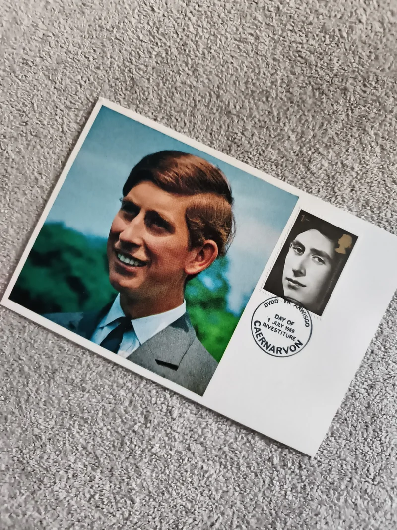 Lettre Premier Jour 1969 Caernarvon Prince Charles timbre UK philatélie (Ref 1)