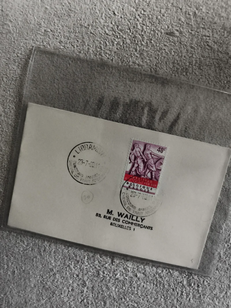 Lettre affranchie Belgique 1960 timbre 40c oblitéré Philatélie (Ref 1)