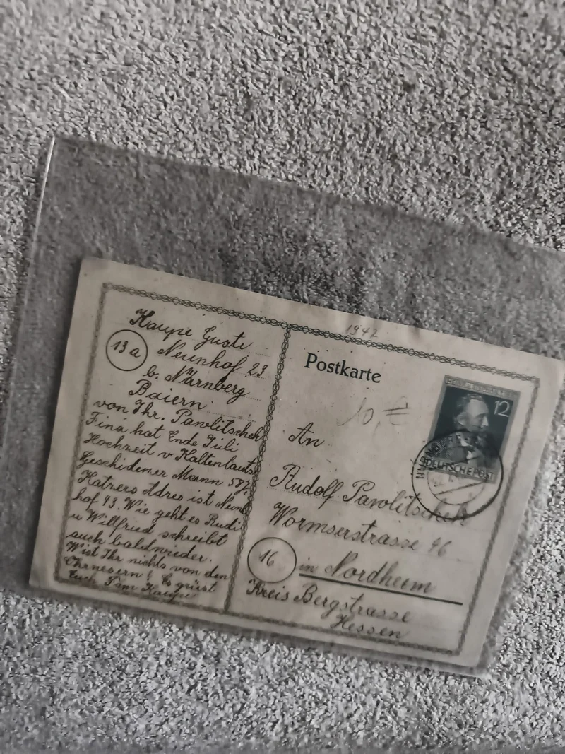 Carte postale Allemagne timbre 12 Pfennig Hitler 1941 philatélie (Ref 1)