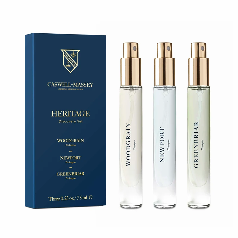 Caswell Massey Heritage Fragrance Discovery Set - 3x 0.25oz. / 7.5ml Vials