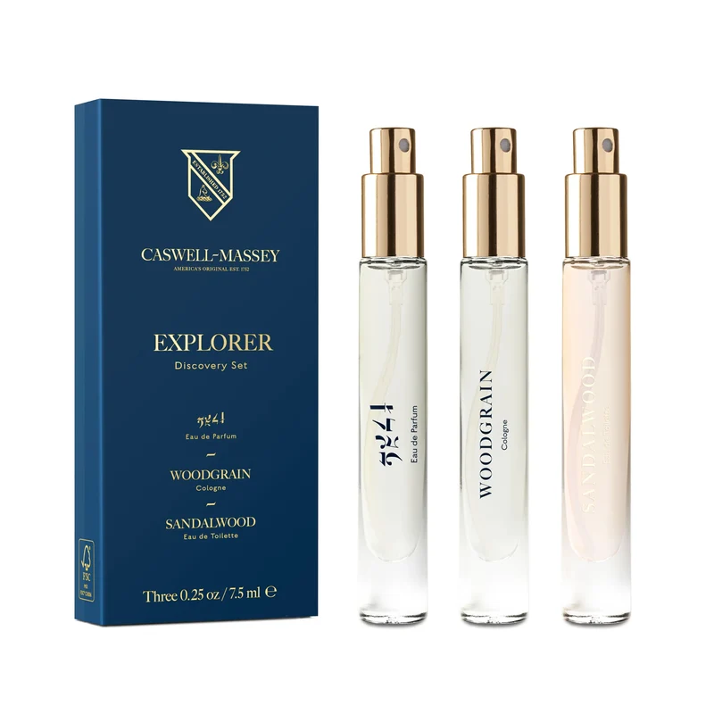 Caswell Massey Explorer Fragrance Discovery Set - 3x 0.25oz. / 7.5ml Vials