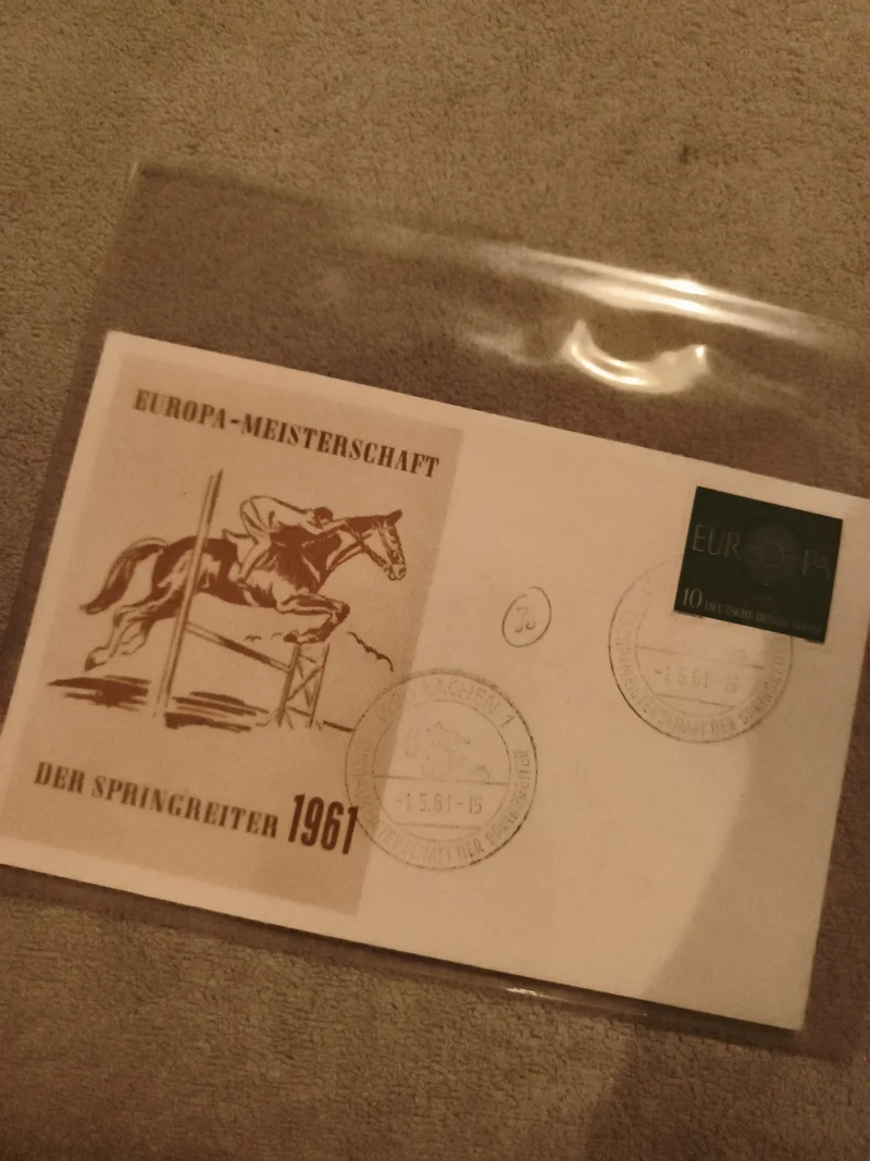 Lettre premier jour Europa-Meisterschaft 1961 saut d'obstacles Allemagne philaté