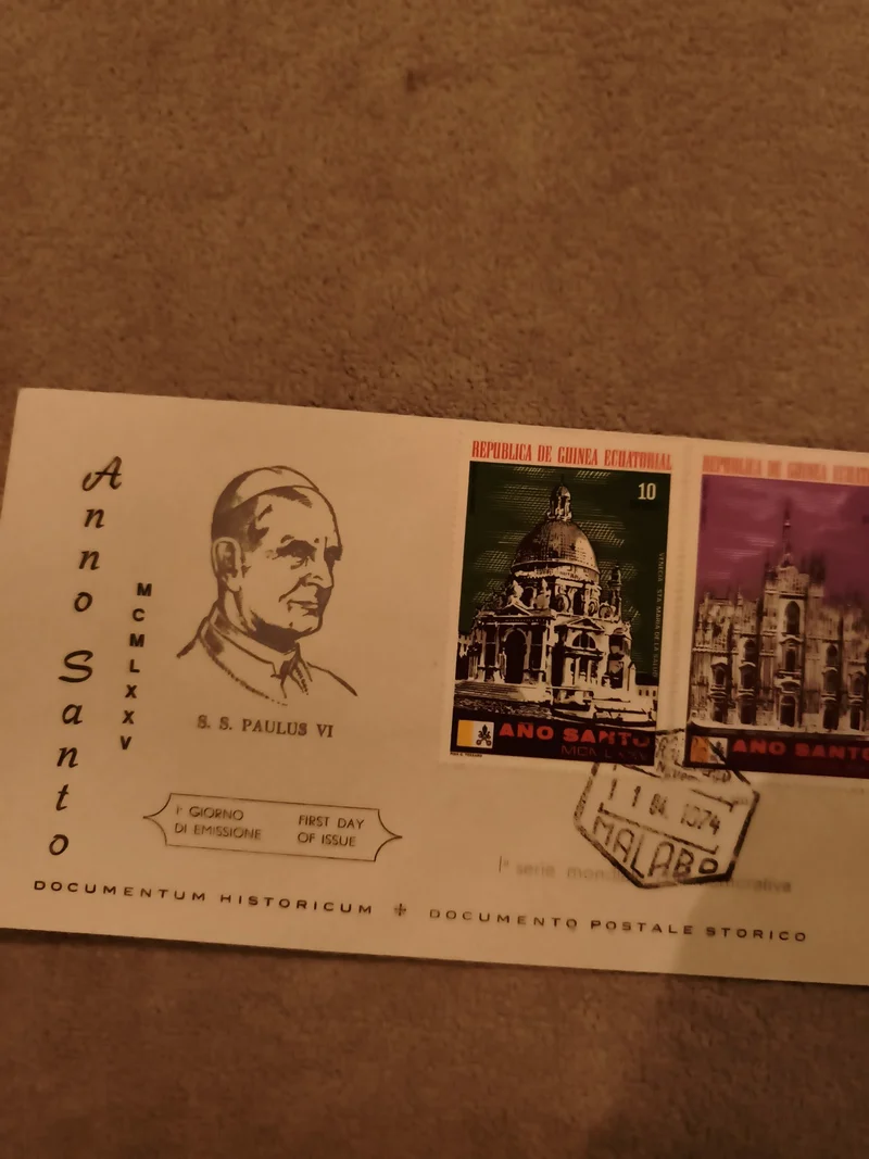 Lettre Premier Jour Anno Santo 1975 S.S. Paulus VI Guinée Équatoriale philatélie