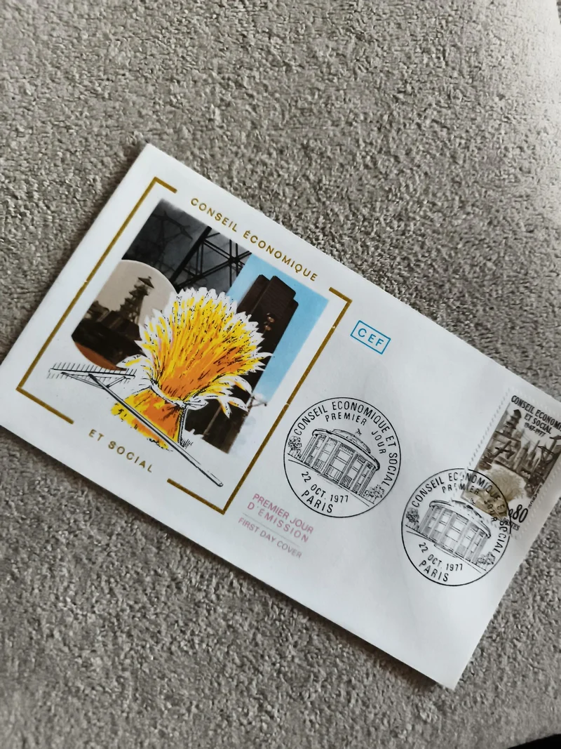 Lettre Premier Jour Conseil Économique et Social 1971 Paris CEF philatélie