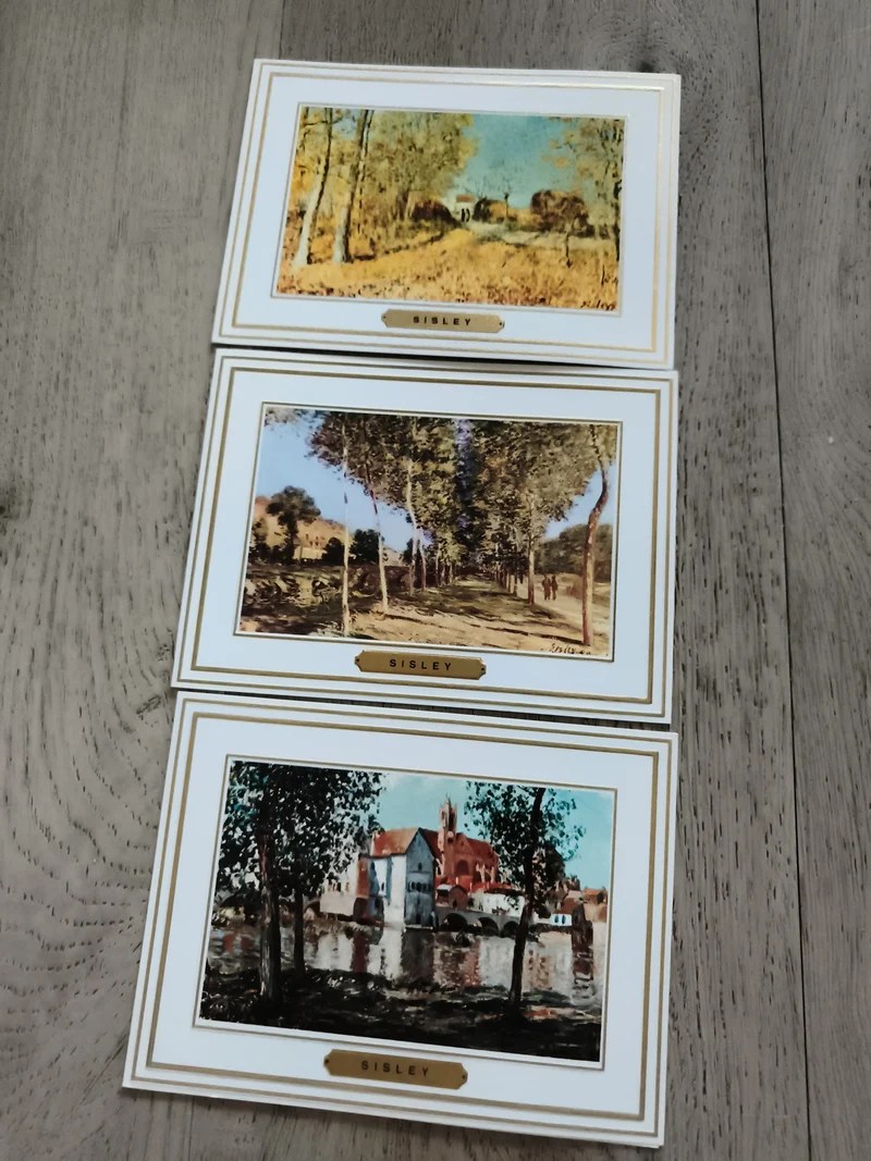 Cartes postales œuvres Sisley lot x3 paysages impressionnistes philatélie