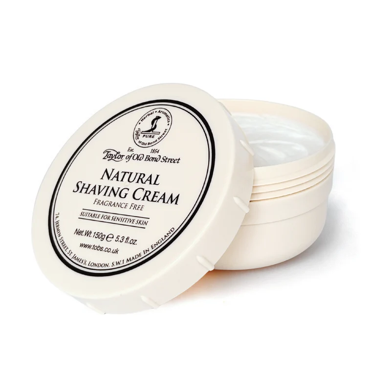 Taylor of Old Bond Street Natural Fragrance Free Shaving Cream Bowl 150g (5.3 oz)