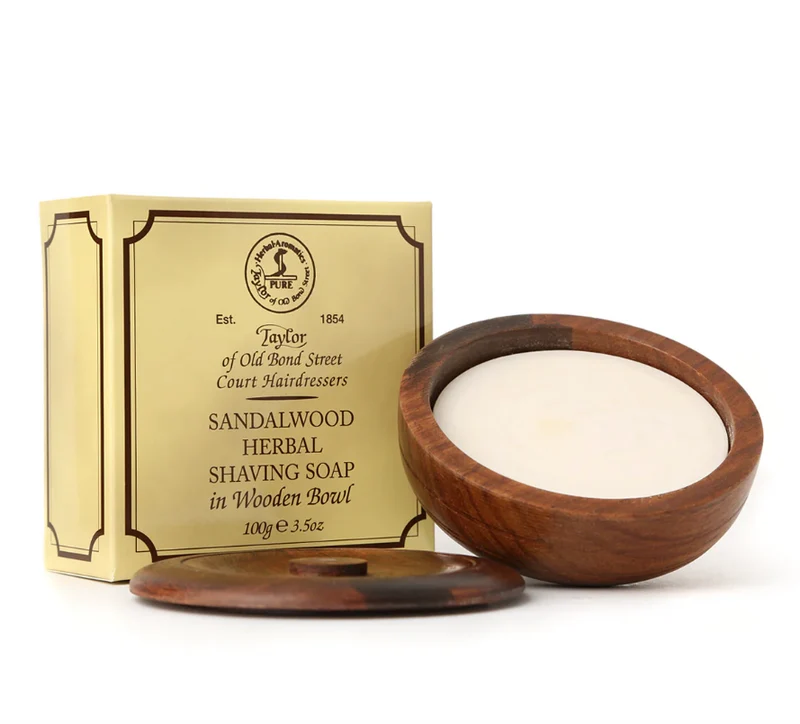 Taylor of Old Bond Street Sandalwood Shaving Soap in Wooden Bowl 100g (3.5oz)