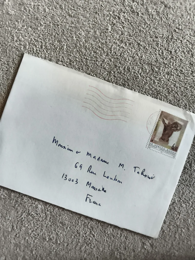 Lettre affranchie Bosnie-Herzégovine timbre 6,50 philatélie adressée Marseille
