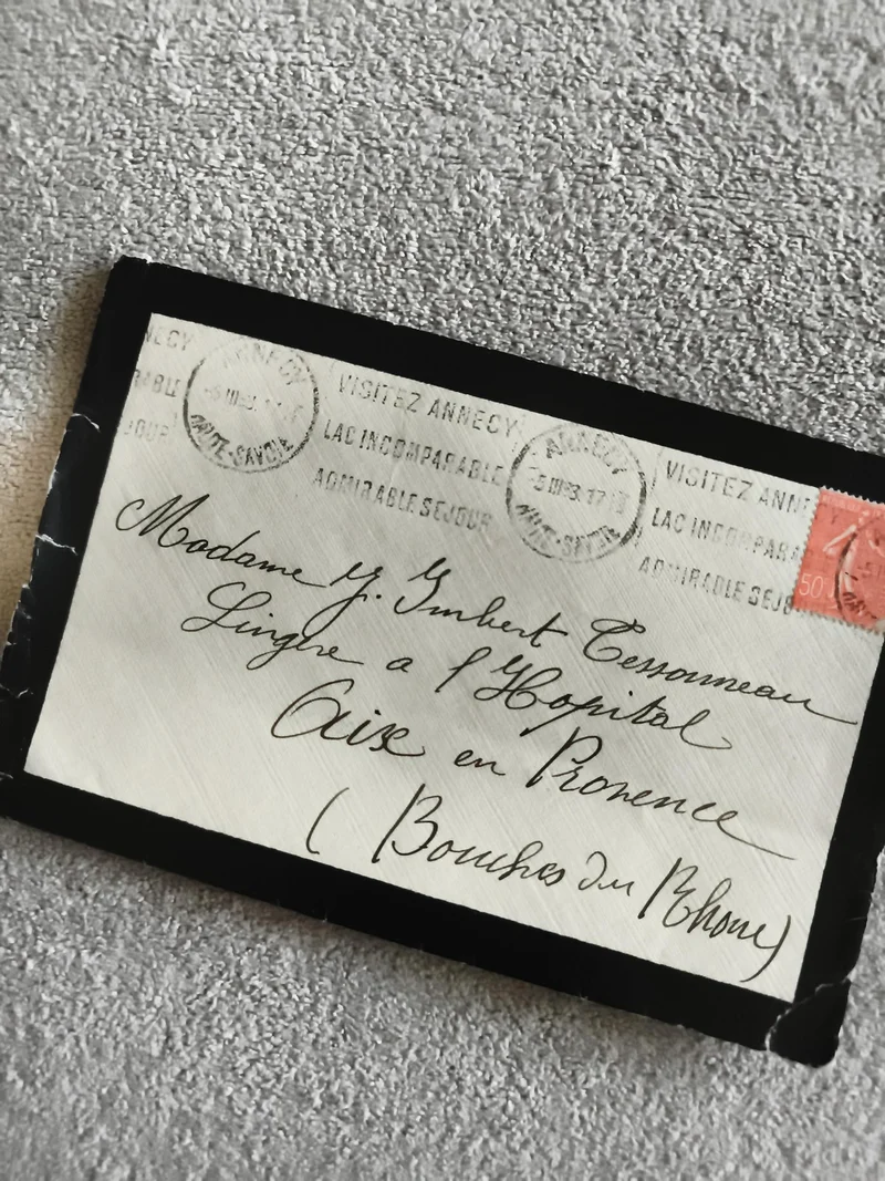 Lettre ancienne timbrée France 1937 Aix Provence oblitération Annecy philatélie