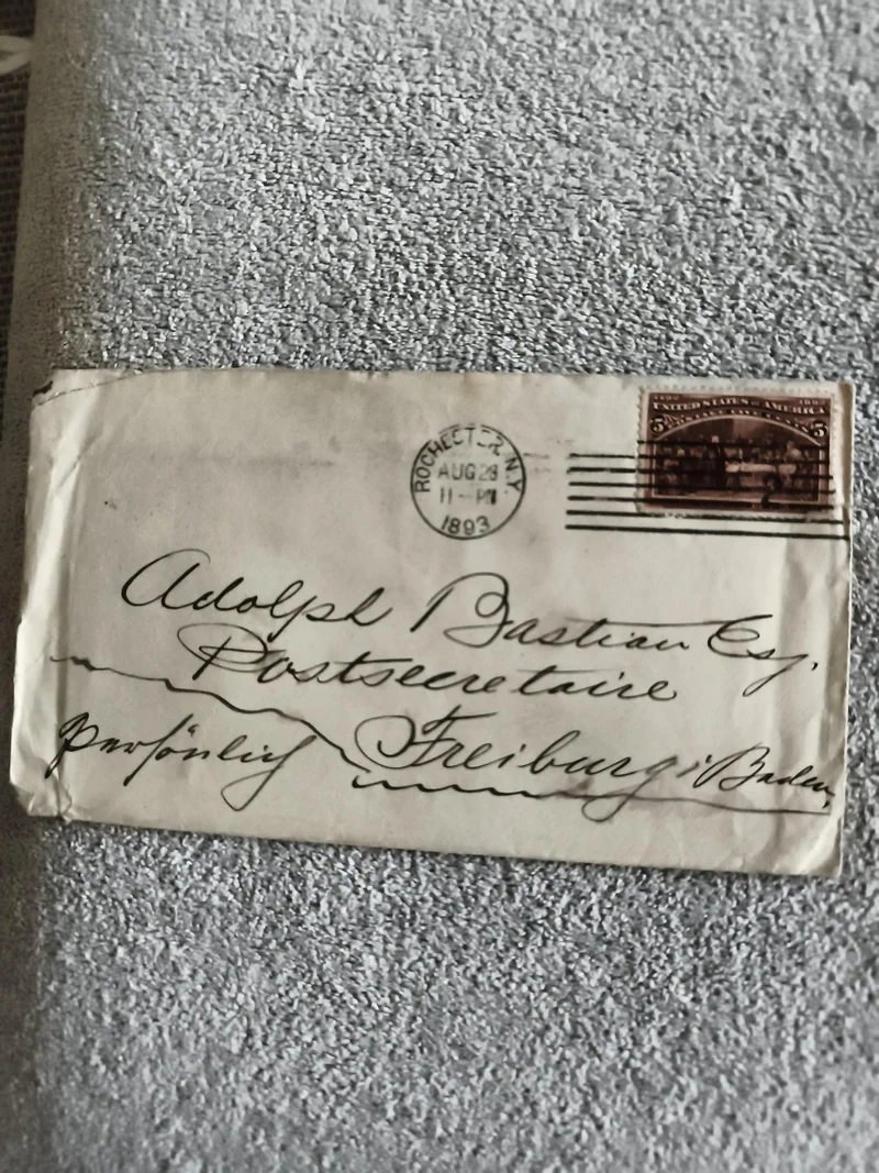Lettre ancienne 1893 USA timbre 5 cents cachet Rochester philatélie