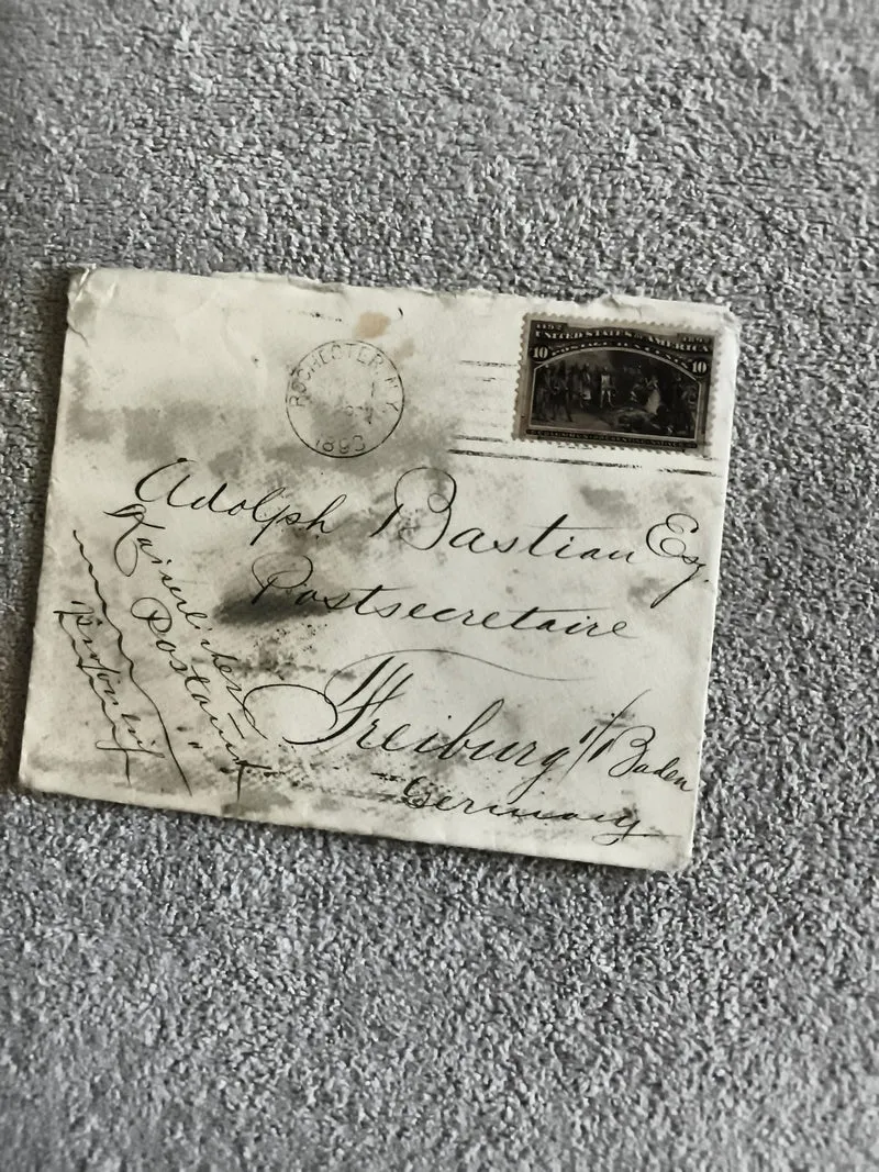 Lettre ancienne USA 1893 timbre 10c Columbus oblitérée Rochester