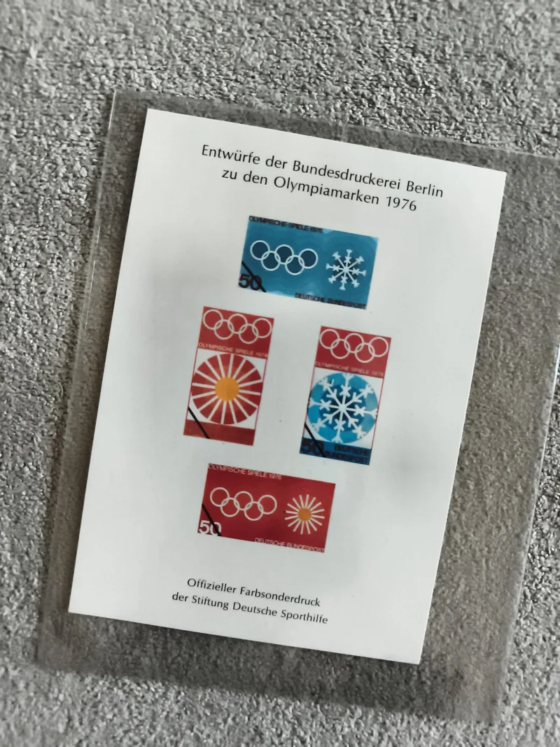 Planche timbres Olympiades 1976 Bundesdruckerei Berlin, motifs sports, couleurs