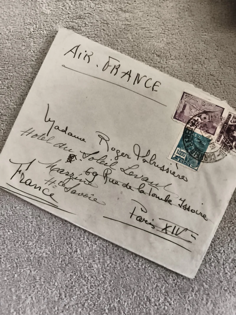Lettre affranchie Air France timbres anciens oblitérés philatélie France