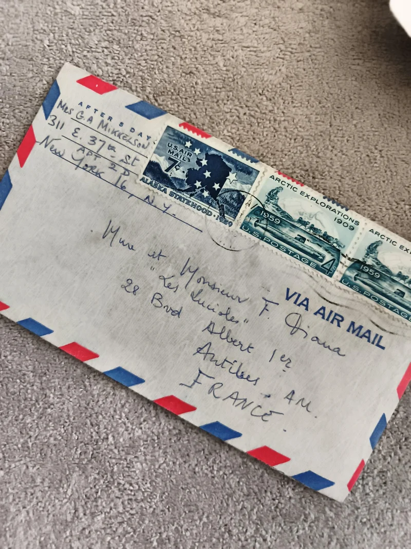 Lettre aérienne USA Alaska 1959 timbres Arctic Explorations philatélie