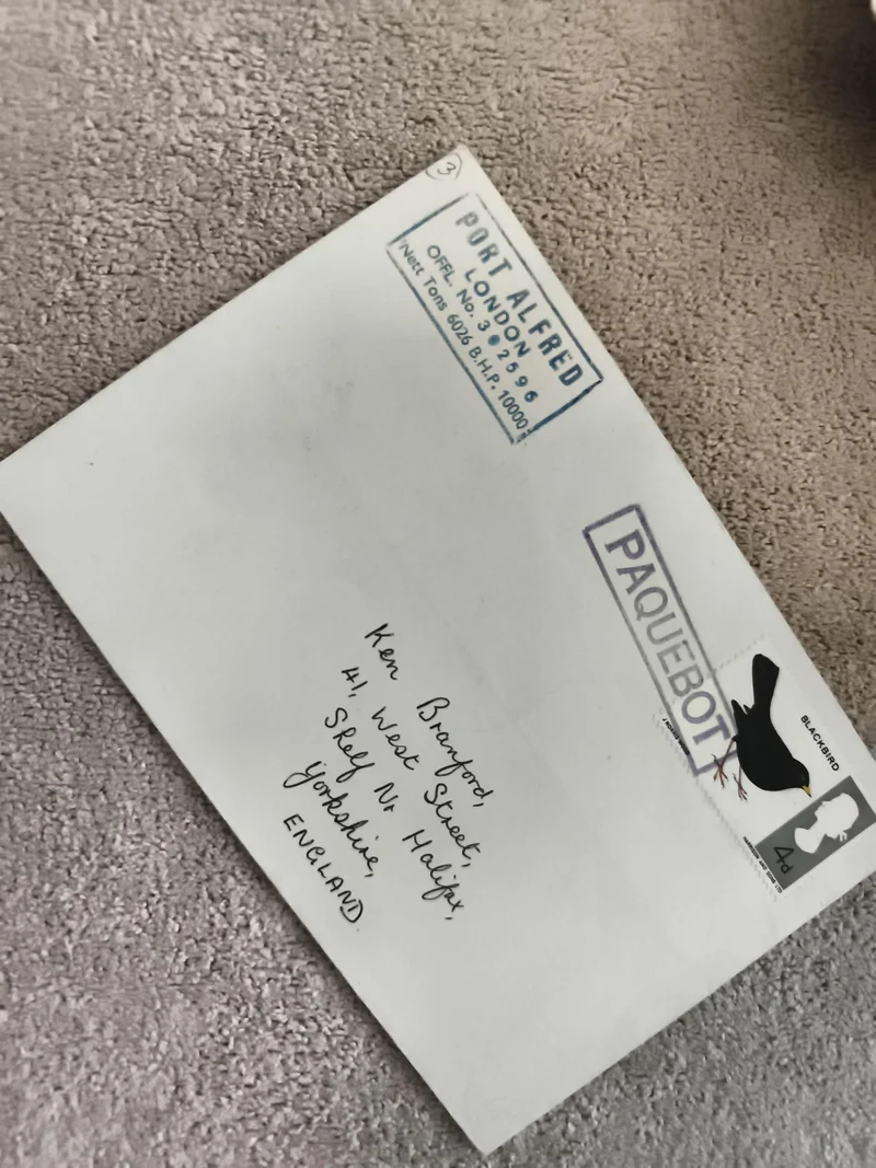 Lettre Paquebot Port Alfred tampon Londres timbre 4d Angleterre Philatélie