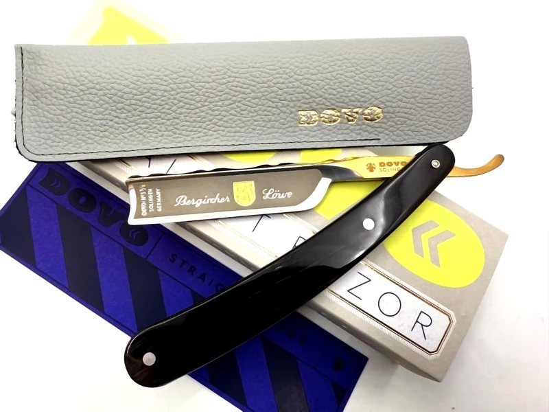 Dovo "Bergischer Lowe" Horn Handle 5/8 Full Hollow Solingen Straight Razor