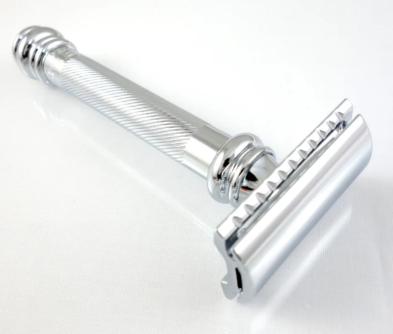 Merkur 38C Heavy Duty Chrome Safety Razor with Barber Pole Handle