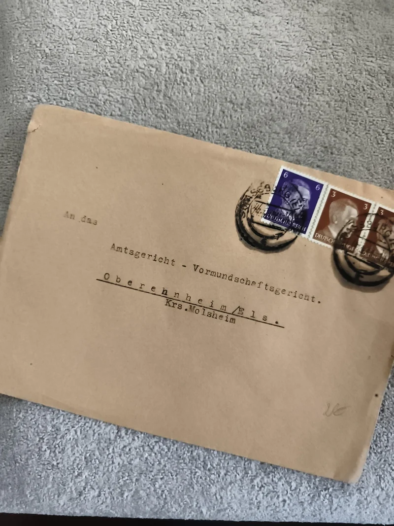 Lettre oblitérée Allemagne Deutsche Reich timbres Hitler Oberenheim philatélie