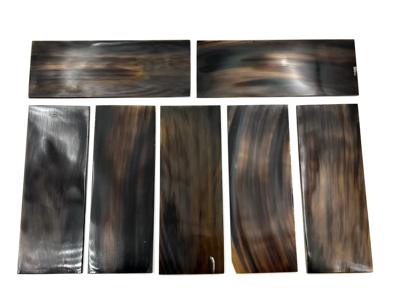 Straight Razor Scale Plate/Blank 160mm x 60mm (6.3in. x 2.3in.) x 3mm - Dark Brown Buffalo Horn