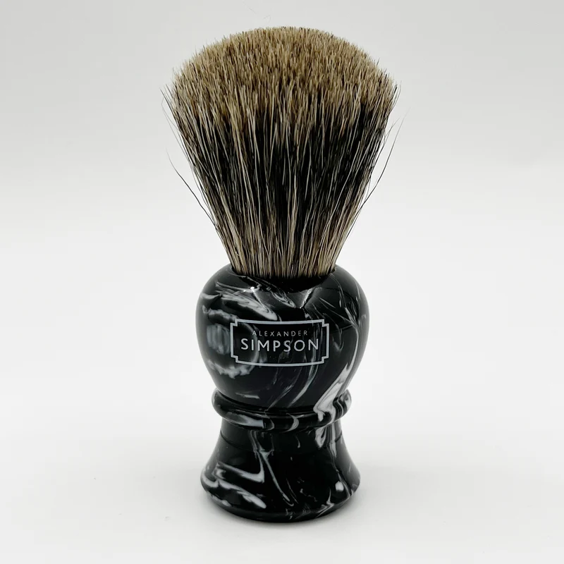 Simpson Islington - Pure Badger - Ebony Marble Shaving Brush