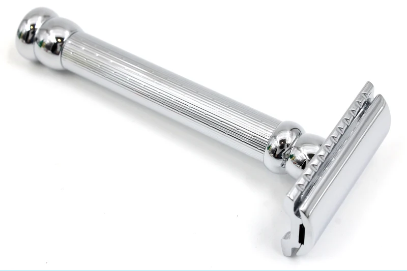 Merkur 47C Chrome Safety Razor with Engine Turned Handle