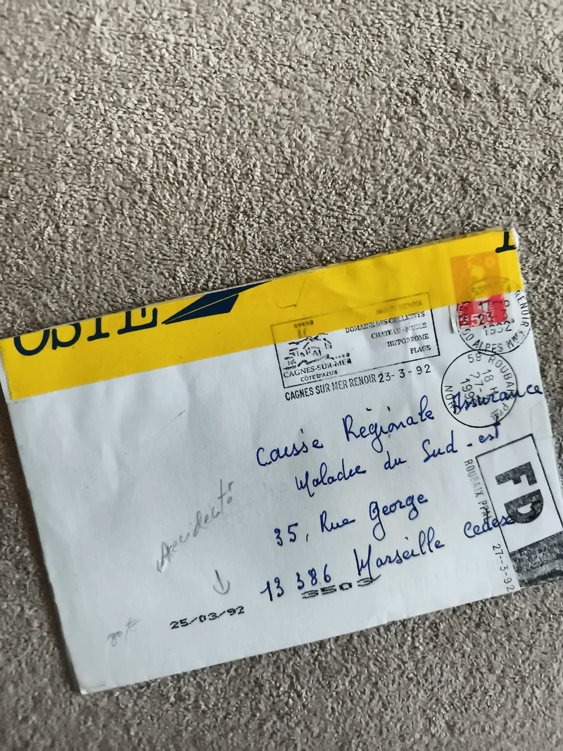 Lettre oblitérée France 1992, timbre Marianne, Cagnes-sur-Mer, philatélie