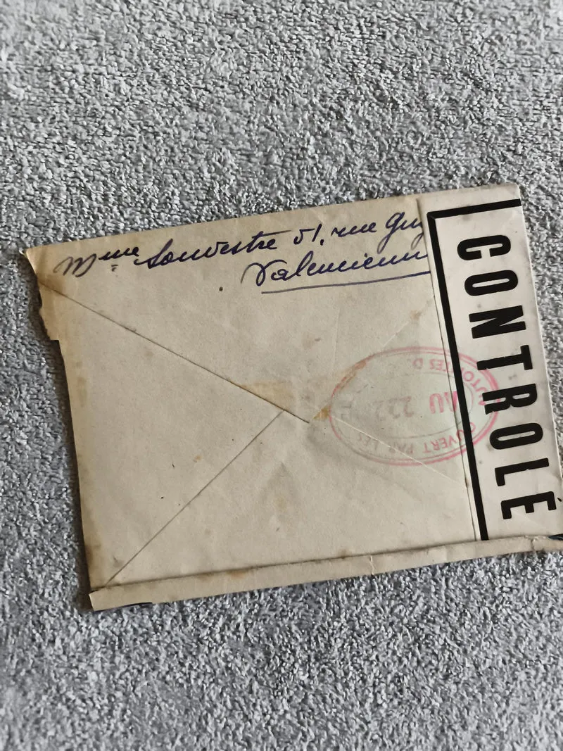 Lettre ancienne contrôlée, cachet postal, philatélie, enveloppe manuscrite