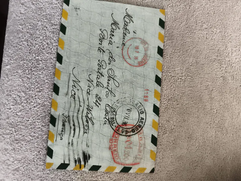 Lettre avion Rio de Janeiro France 1968 cachets rouges philatélie airmail