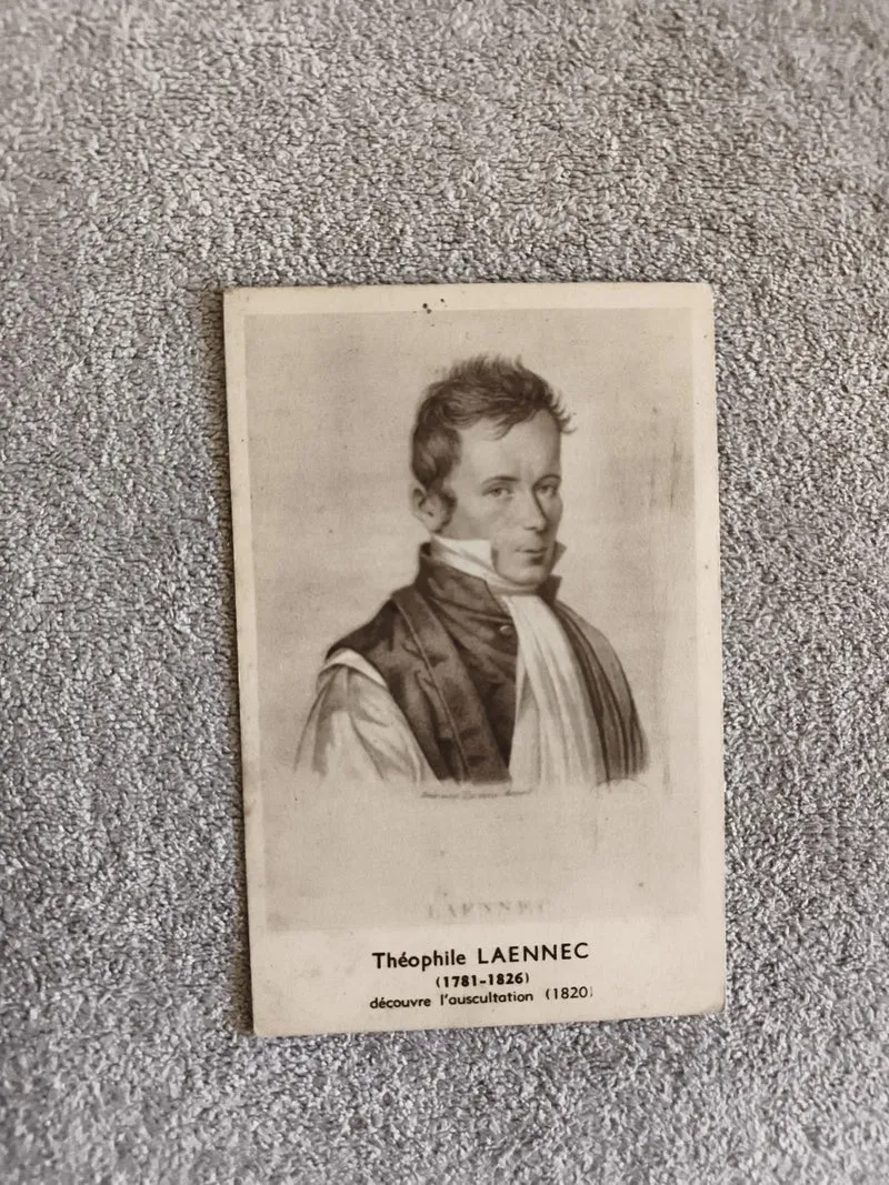 CPA portrait Théophile Laennec médecine auscultation 1820 carte postale ancienne