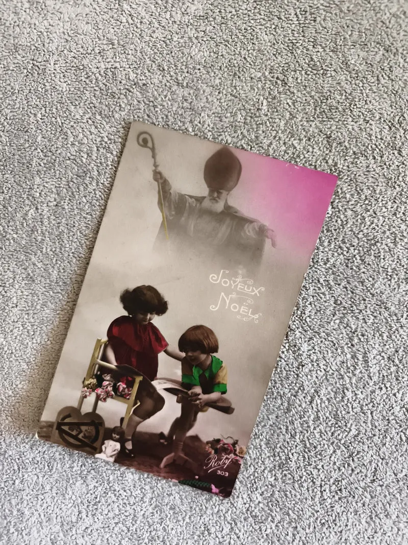 Carte postale Joyeux Noël illustrée enfants Saint-Nicolas Roty CPA