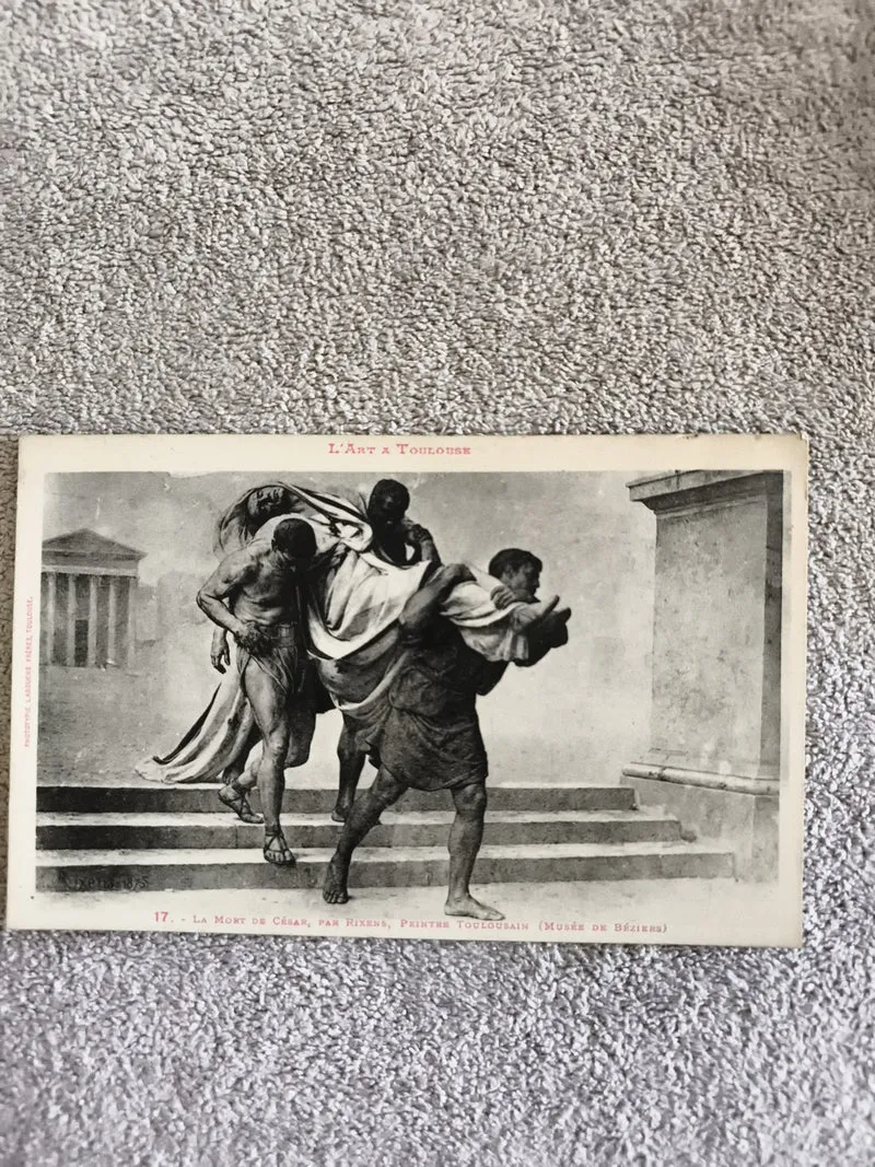Carte postale CPA L’Art à Toulouse La Mort de César Rixens Musée Béziers