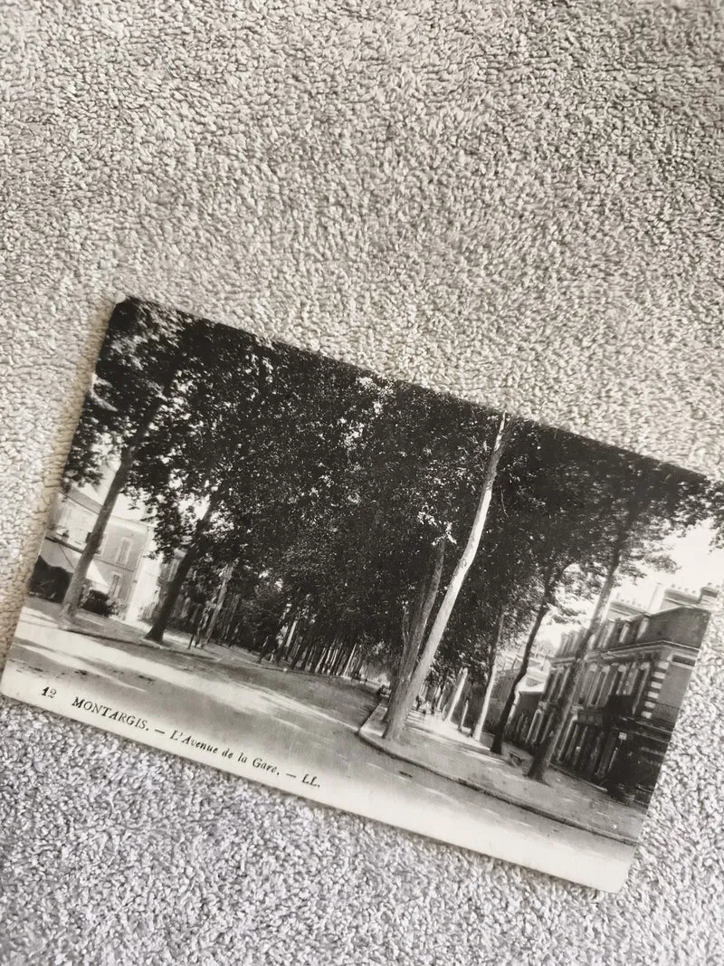 Carte postale CPA Montargis Avenue de la Gare LL noir et blanc