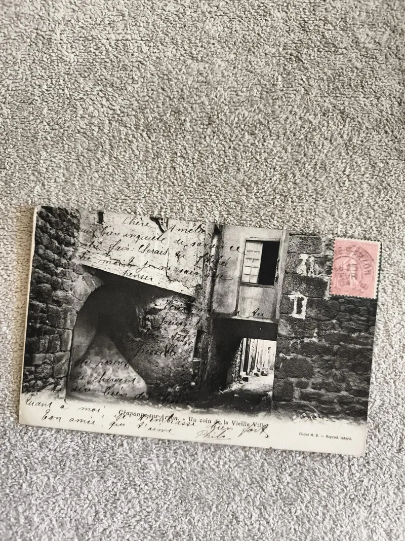 Carte postale CPA Gragnague-sur-Auron Vieille Ville timbre M.B. photo noir et bl