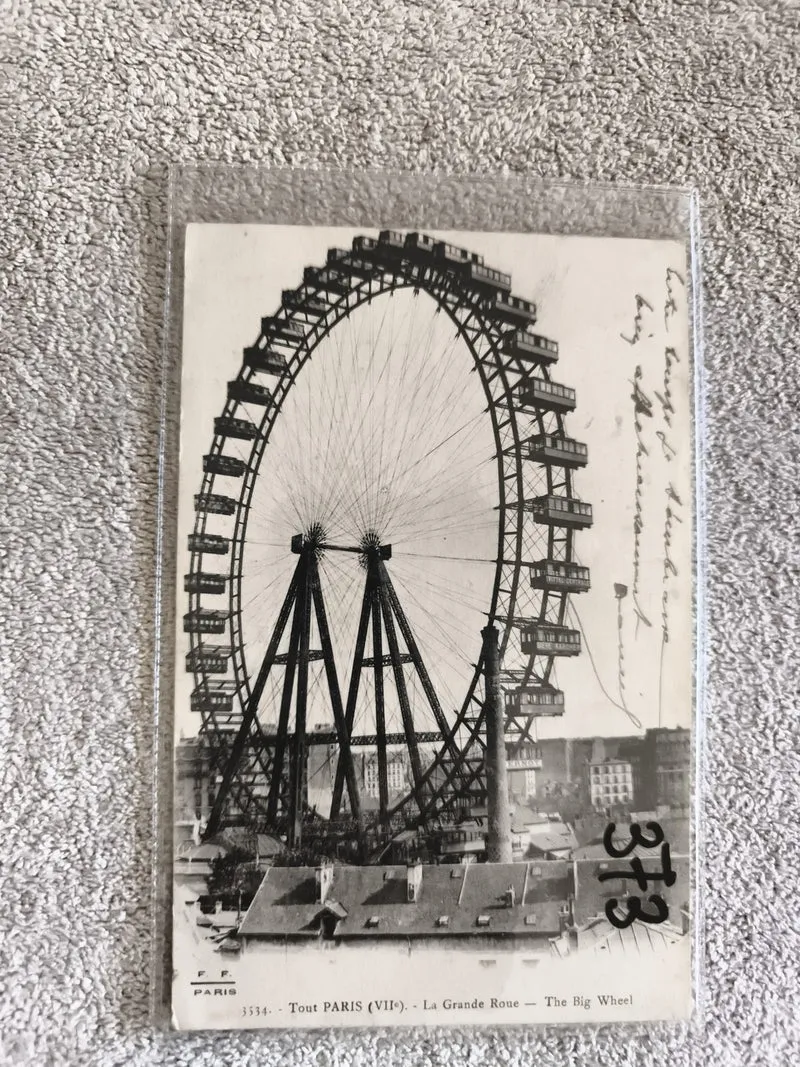 Carte postale ancienne Paris Grande Roue VIIe F.F. Paris CPA