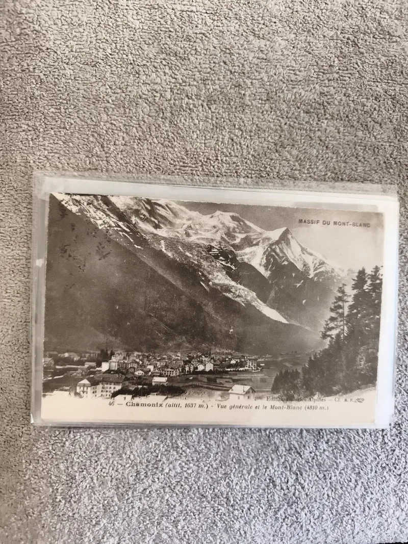 CPA Chamonix Mont-Blanc massif vue générale photo ancienne Alpes