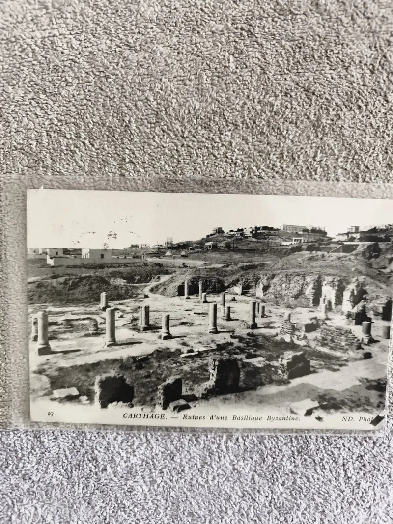 Carte postale CPA Carthage ruines basilique byzantine ND Phot noir et blanc