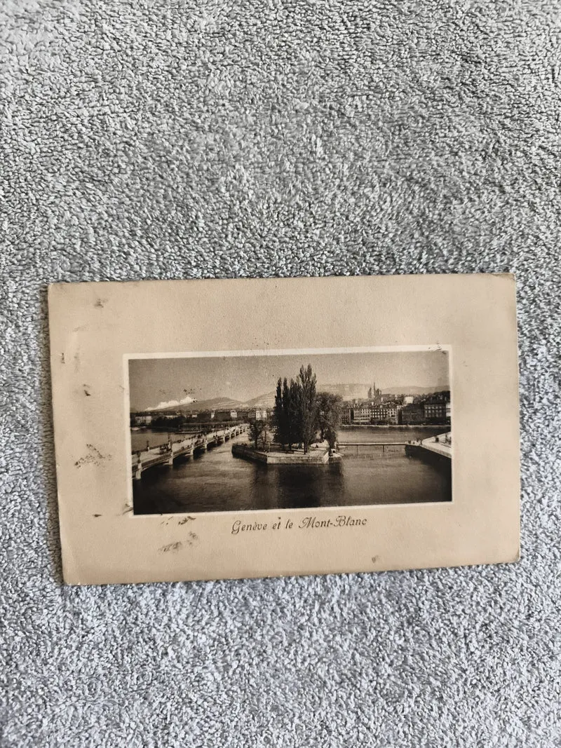 CPA Genève et le Mont-Blanc carte photo ancienne Suisse paysage