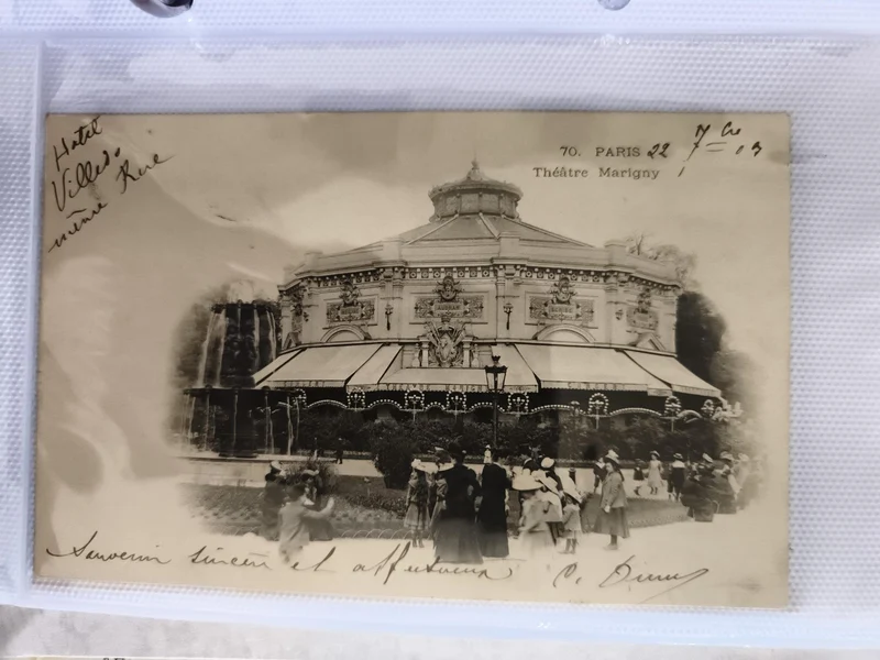 CPA Paris Théâtre Marigny carte photo animée Belle Époque