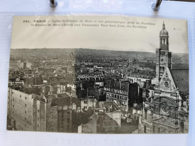 Carte postale Paris Église St-Étienne du Mont vue panoramique Panthéon CPA