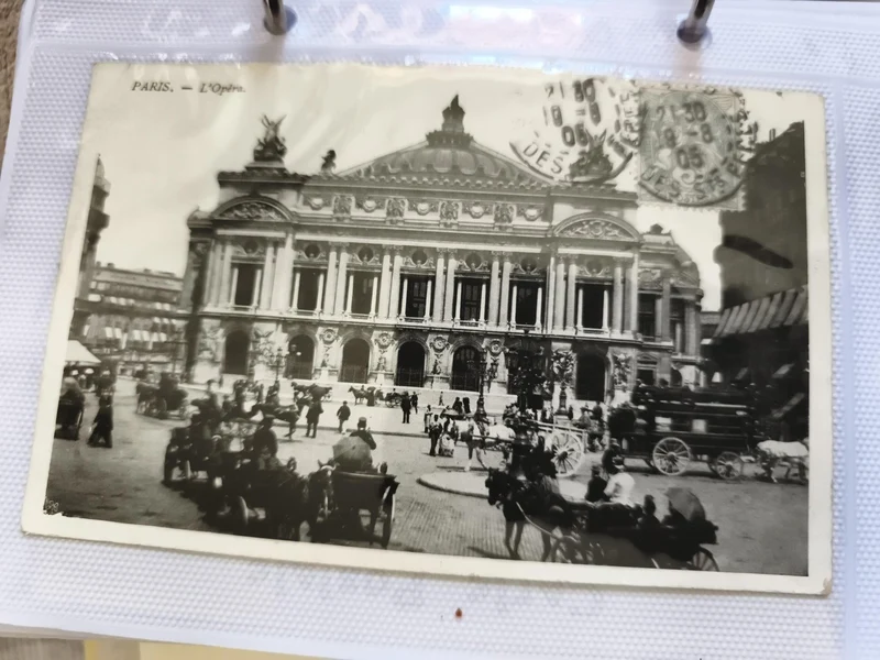 CPA Paris Opéra Garnier attelages timbre oblitéré carte postale phototypie