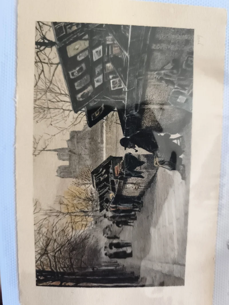 CPA Paris bouquinistes quais Seine Notre-Dame illustration