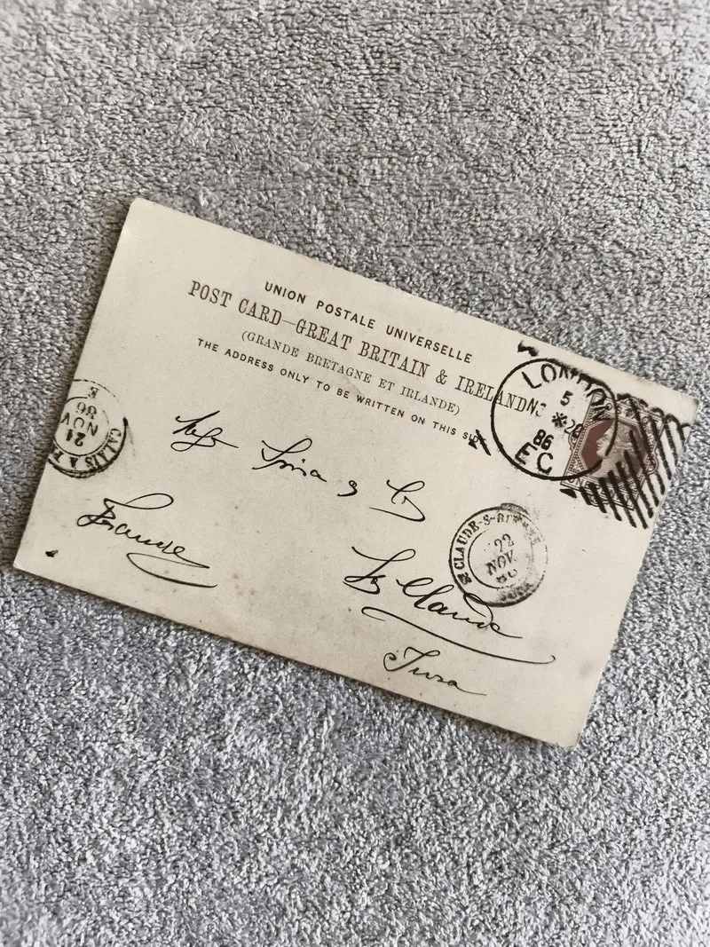 CPA Union Postale Universelle Grande Bretagne & Irlande 1886 cachets Londres