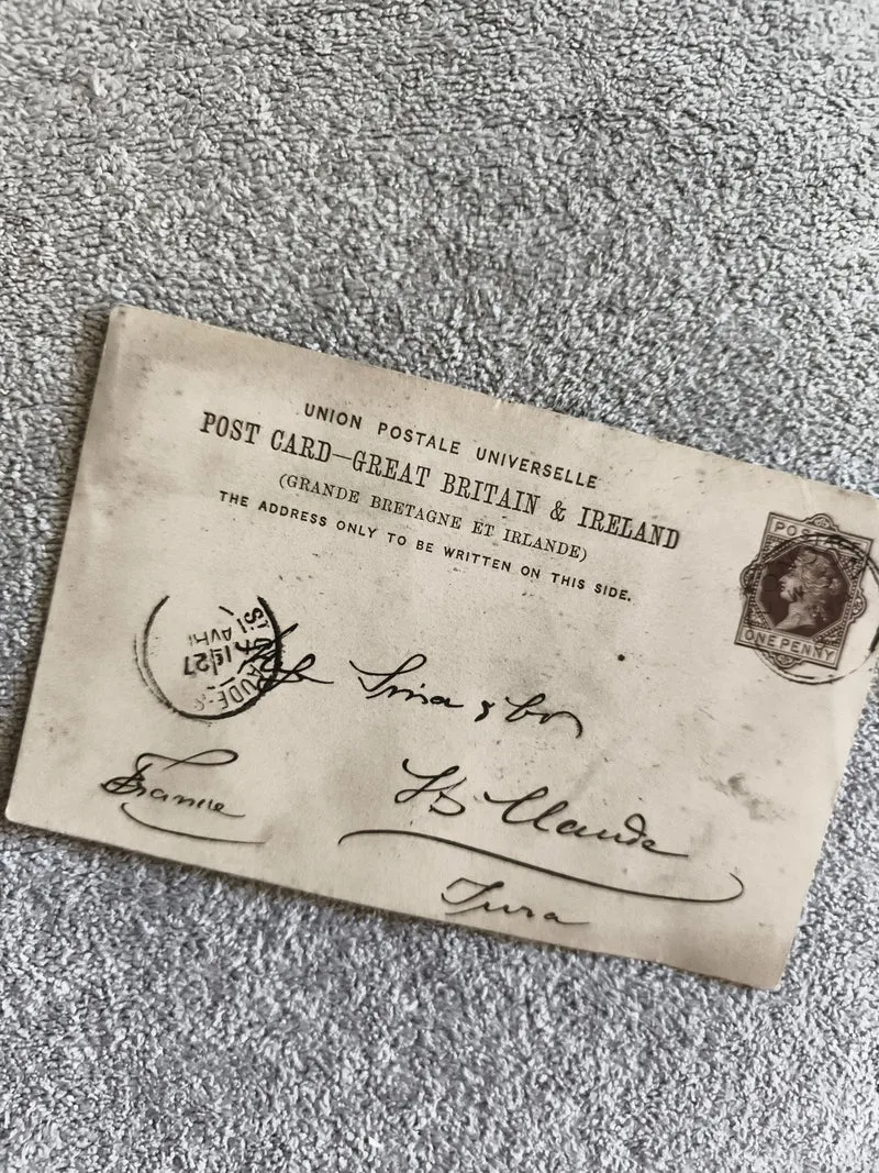 Carte postale CPA Royaume-Uni timbre 1d écrite cachet 1901 Grande-Bretagne
