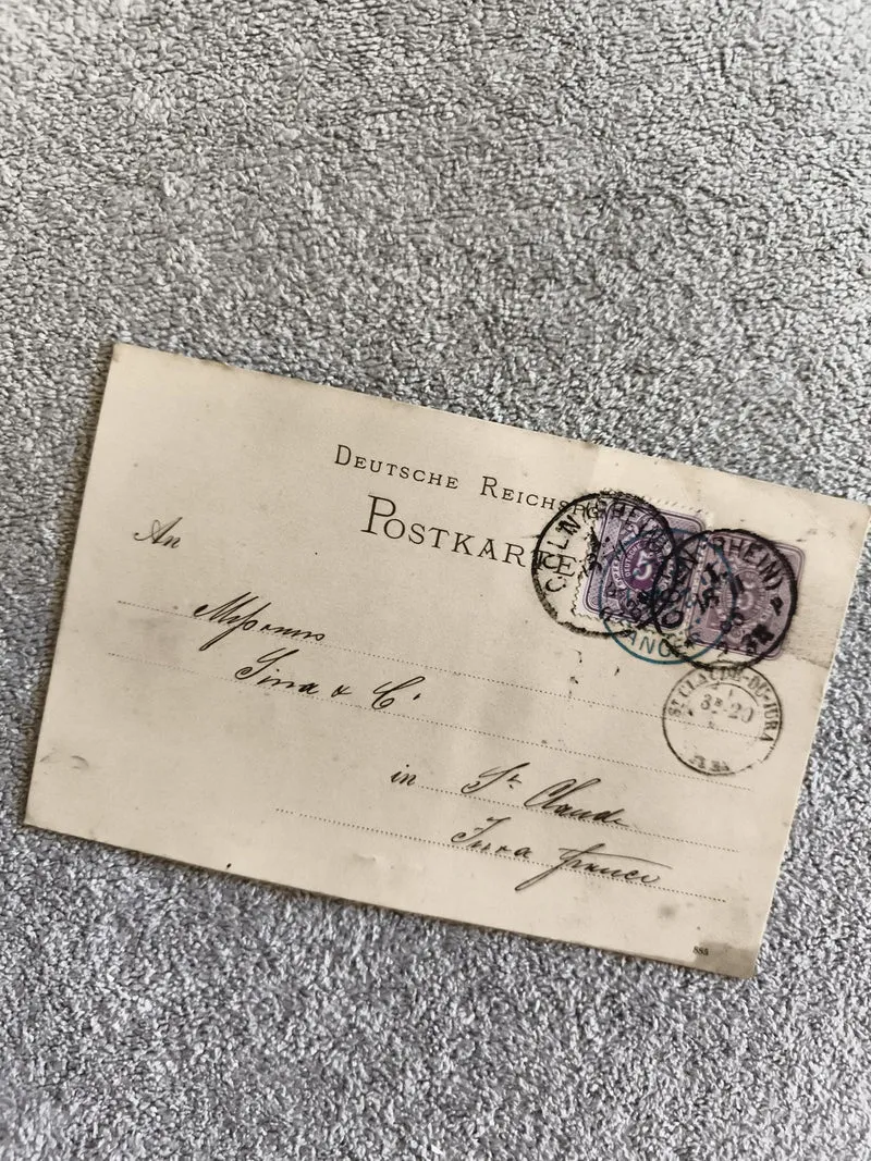 Carte postale CPA Allemagne Deutsche Reichspost timbres oblitérés XIXe