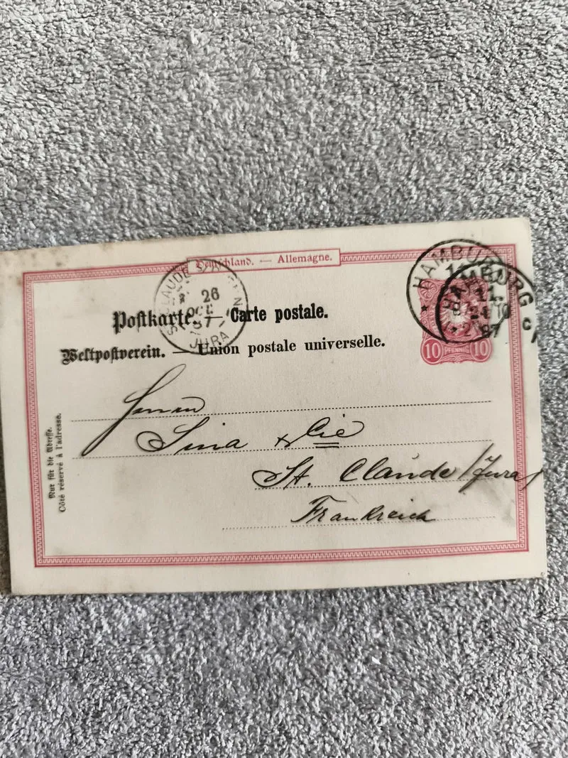 CPA Allemagne 10 Pfennig Hamburg 1897 carte postale Union Postale