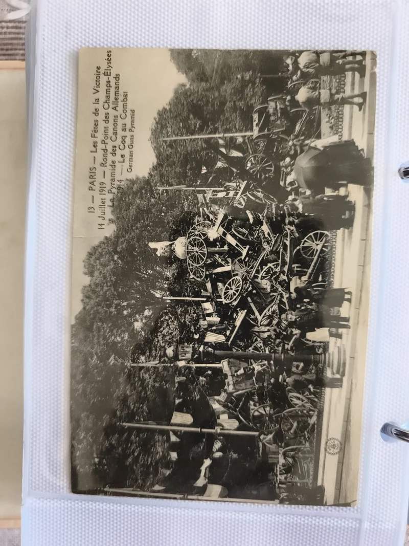 Carte postale CPA Paris 1919 Fête Victoire Champs-Élysées canons allemands